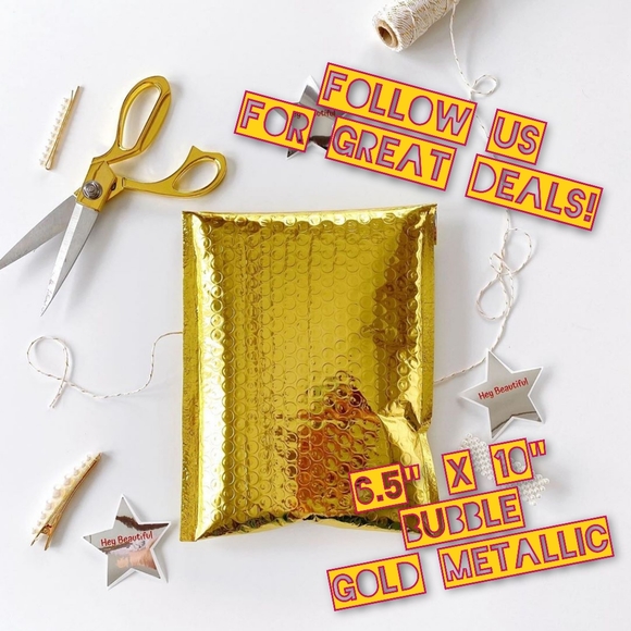 Other - 50 Bubble Gold Metallic 6.5x10 Poly Mailer